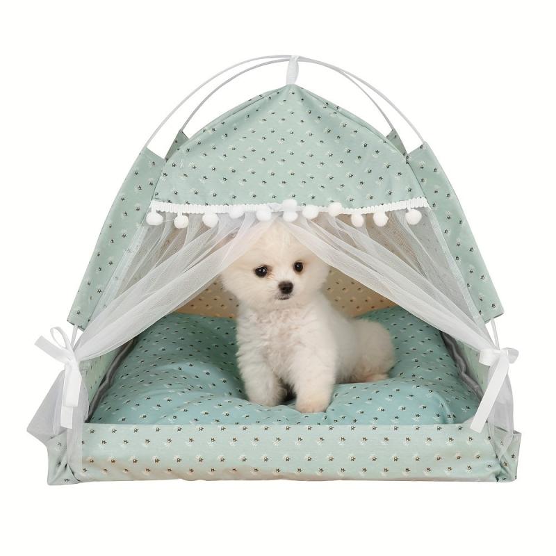 Portable Pet Tent with Cushion for Small Pets