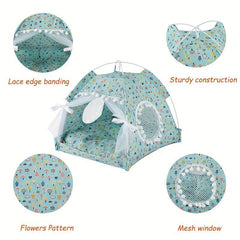 Portable Pet Tent with Cushion for Small Pets
