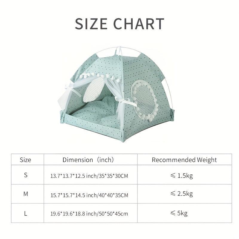 Portable Pet Tent with Cushion for Small Pets
