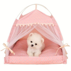 Portable Pet Tent with Cushion for Small Pets