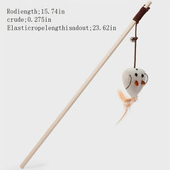 Interactive Cat Toy Mouse Teaser Stick For Fun Playtime