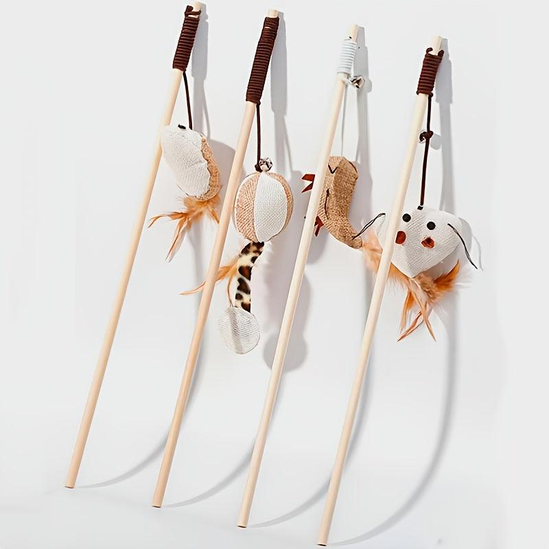 Interactive Cat Toy Mouse Teaser Stick For Fun Playtime