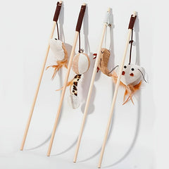 Interactive Cat Toy Mouse Teaser Stick For Fun Playtime