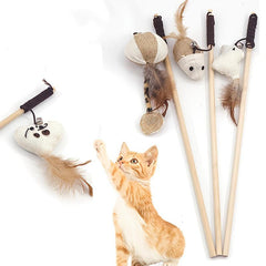 Interactive Cat Toy Mouse Teaser Stick For Fun Playtime