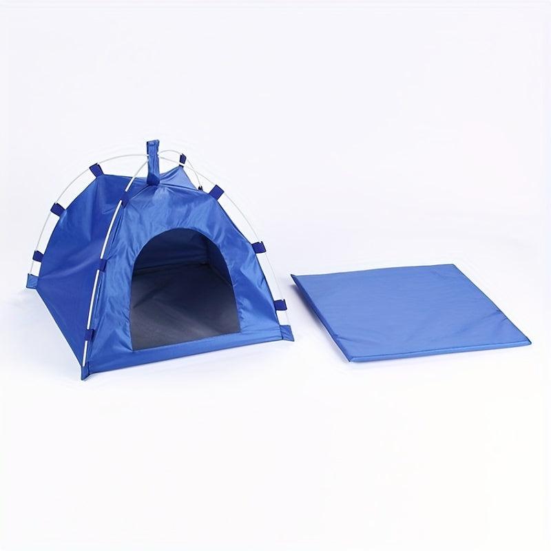 Foldable Pet Tent with Mat for Outdoor Travel - Ideal for Cats and Dogs