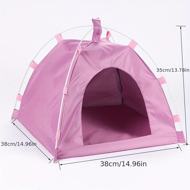 Foldable Pet Tent with Mat for Outdoor Travel - Ideal for Cats and Dogs