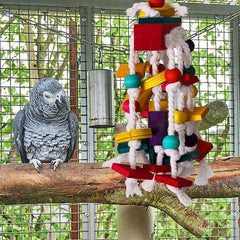 Colorful Parrot Toys Bead Strings Climbing & Hanging Chew Toy With Bell