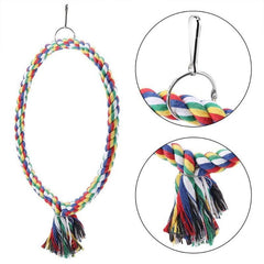Parrot Circle Ring Rope Perch Stand Bird Toy