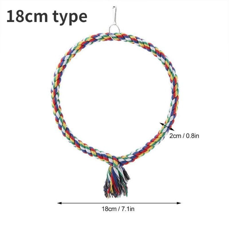 Parrot Circle Ring Rope Perch Stand Bird Toy