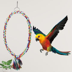 Parrot Circle Ring Rope Perch Stand Bird Toy