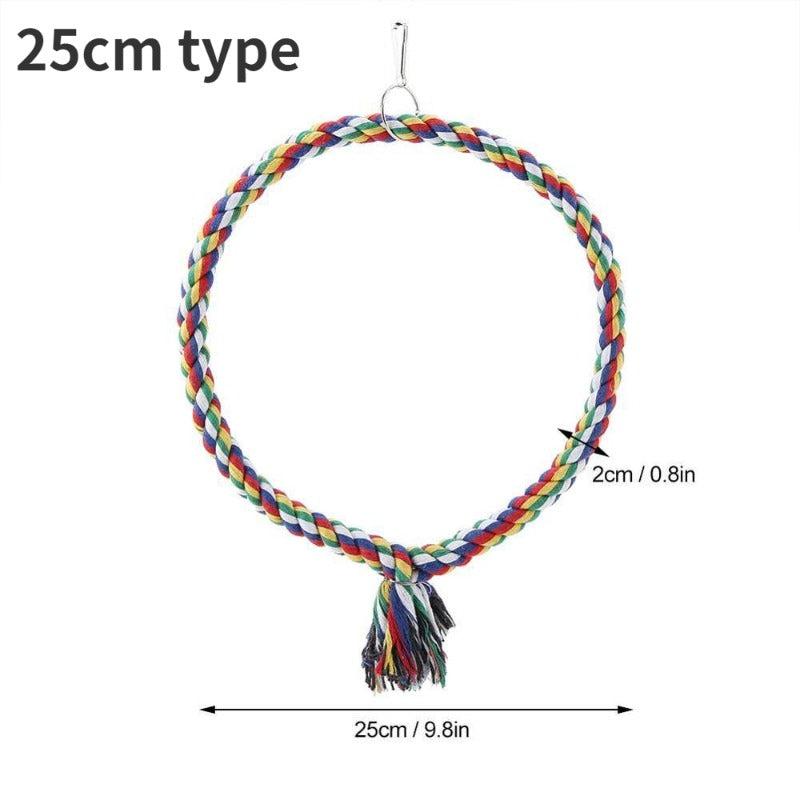 Parrot Circle Ring Rope Perch Stand Bird Toy