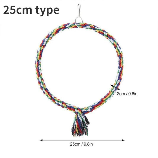 Parrot Circle Ring Rope Perch Stand Bird Toy