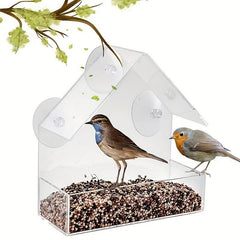 Clear Acrylic Window Bird Feeder Easy to Install