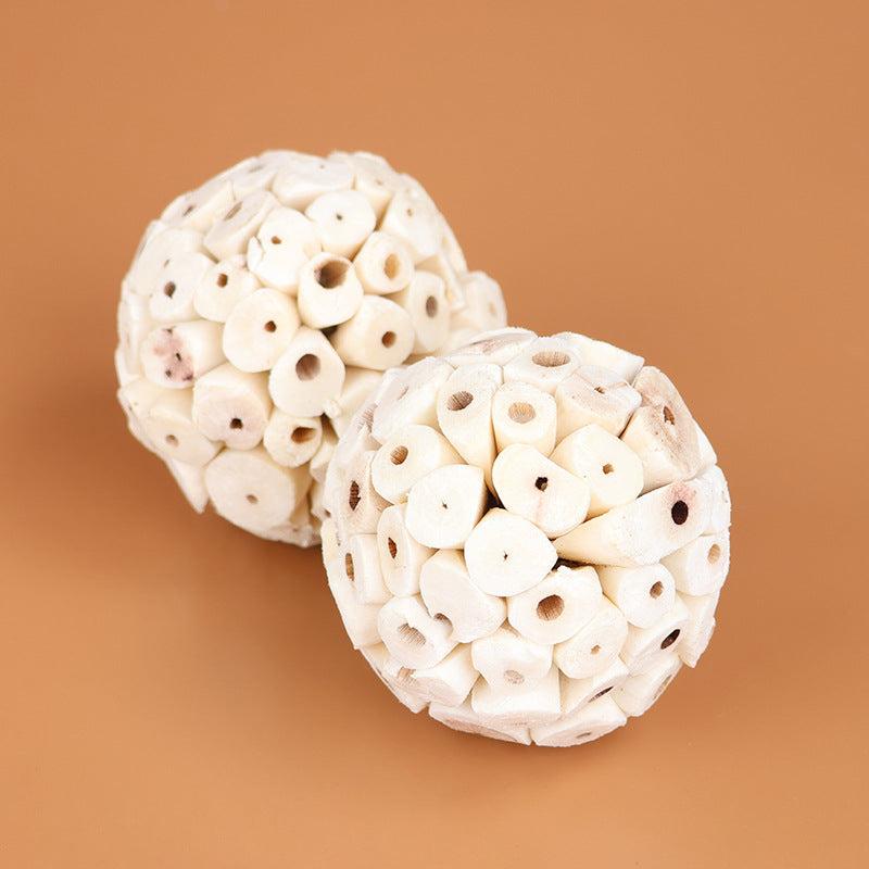 Natural Straw Ball Parrot Shredding Toy for Bird Teeth Grinding