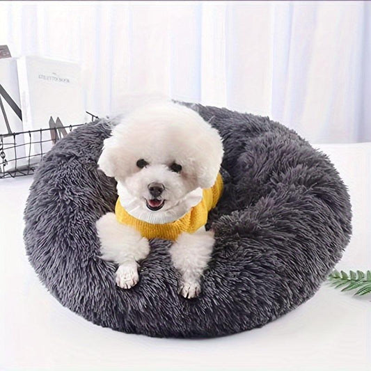 Winter Warm Cat Cushion Plush Round Pet Bed