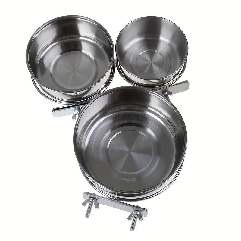 Stainless Steel Bird Feeder Parrot Food Bowl Feeding Box for Small Animal