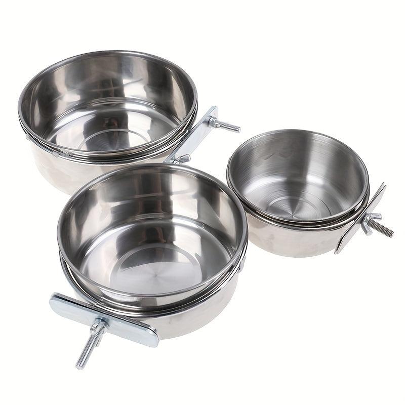 Stainless Steel Bird Feeder Parrot Food Bowl Feeding Box for Small Animal