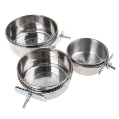 Stainless Steel Bird Feeder Parrot Food Bowl Feeding Box for Small Animal