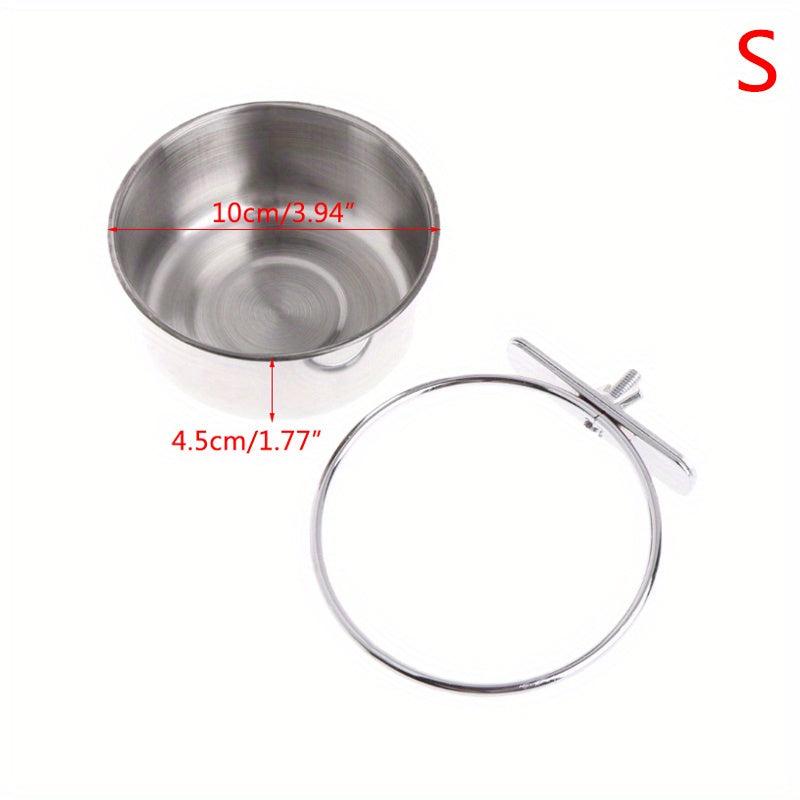 Stainless Steel Bird Feeder Parrot Food Bowl Feeding Box for Small Animal