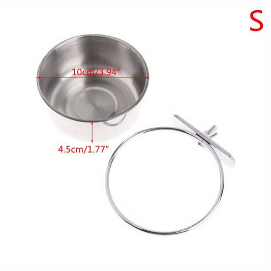 Stainless Steel Bird Feeder Parrot Food Bowl Feeding Box for Small Animal