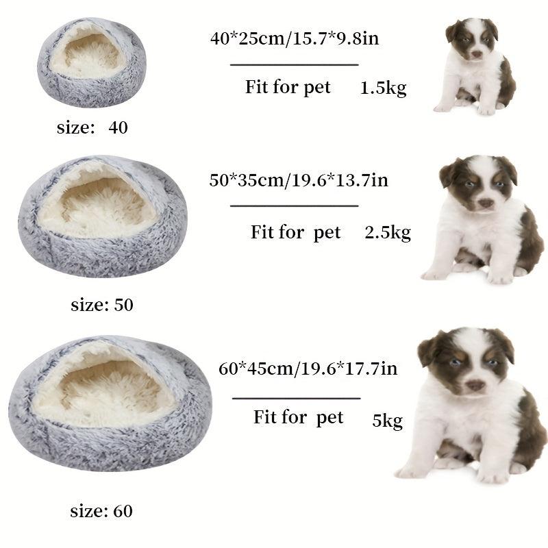 Shell Shaped Cat Nest Plush Cat Cave Bed Non-slip Waterproof Bottom