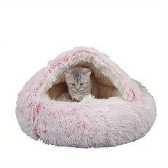 Shell Shaped Cat Nest Plush Cat Cave Bed Non-slip Waterproof Bottom