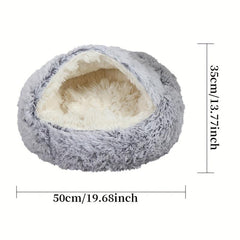 Shell Shaped Cat Nest Plush Cat Cave Bed Non-slip Waterproof Bottom