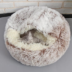 Shell Shaped Cat Nest Plush Cat Cave Bed Non-slip Waterproof Bottom