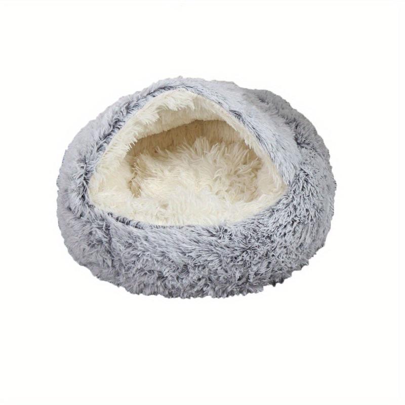 Shell Shaped Cat Nest Plush Cat Cave Bed Non-slip Waterproof Bottom