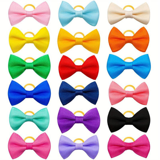 30pcs Pet Hair Accessories Solid Hair Ties for Dogs & Cats