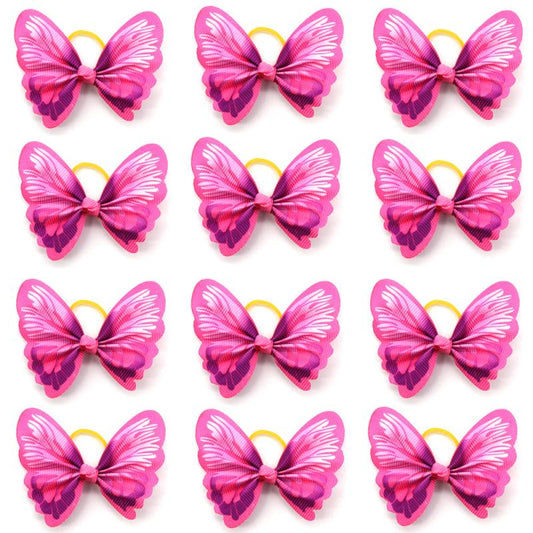 10pcs Elastic Butterfly Decor Rubber Band for Dogs
