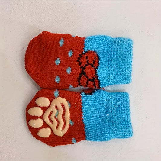 Non Slip Cartoon Cat Socks for Indoor & Outdoor Pet Wear