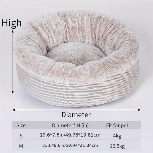 Warm Cat Bed House Round Cats Bed Sleeping Mat Plush Semi enclosed Cat Nest