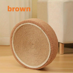 Round Sisal Cat Scratch Board - Non Chip, Abrasion Resistant Toy for Kittens