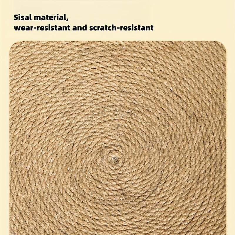 Round Sisal Cat Scratch Board - Non Chip, Abrasion Resistant Toy for Kittens