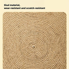 Round Sisal Cat Scratch Board - Non Chip, Abrasion Resistant Toy for Kittens