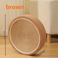 Round Sisal Cat Scratch Board - Non Chip, Abrasion Resistant Toy for Kittens