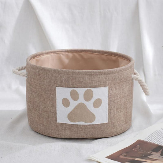 Foldable Pet Storage Basket Dog Toy Organizer Bucket With Handle