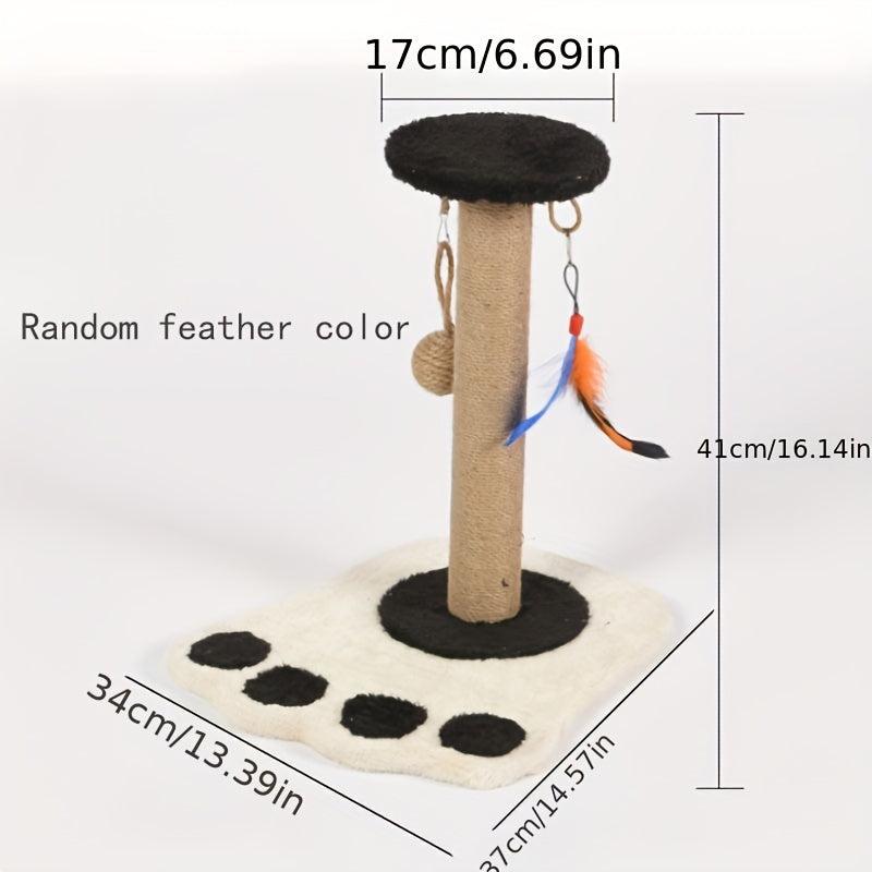 Sisal Cat Tree Scratching Post Cat Claw Grinder Solid Wood Cat Toy