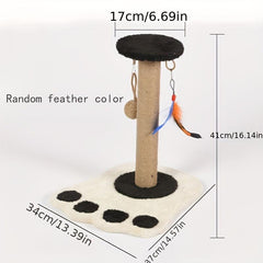 Sisal Cat Tree Scratching Post Cat Claw Grinder Solid Wood Cat Toy