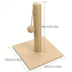 Sisal Cat Tree Scratching Post Cat Claw Grinder Solid Wood Cat Toy