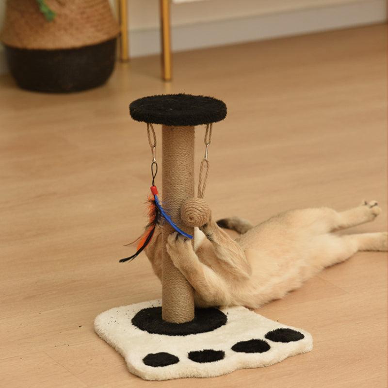 Sisal Cat Tree Scratching Post Cat Claw Grinder Solid Wood Cat Toy