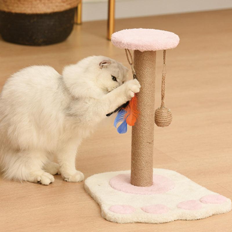 Sisal Cat Tree Scratching Post Cat Claw Grinder Solid Wood Cat Toy