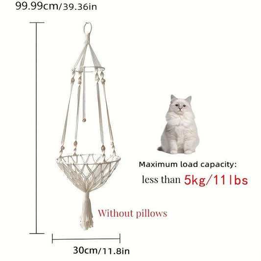 Bohemia Cat Hammock Wall Cat Nest Handwoven Cat Window Perch