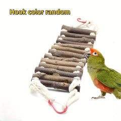 Interactive Wooden Rope Ladder for Birds