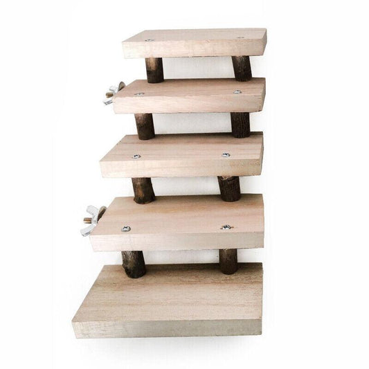 Wooden Hamster Parrot Ladder 5 Layers Climbing Stairs Toy