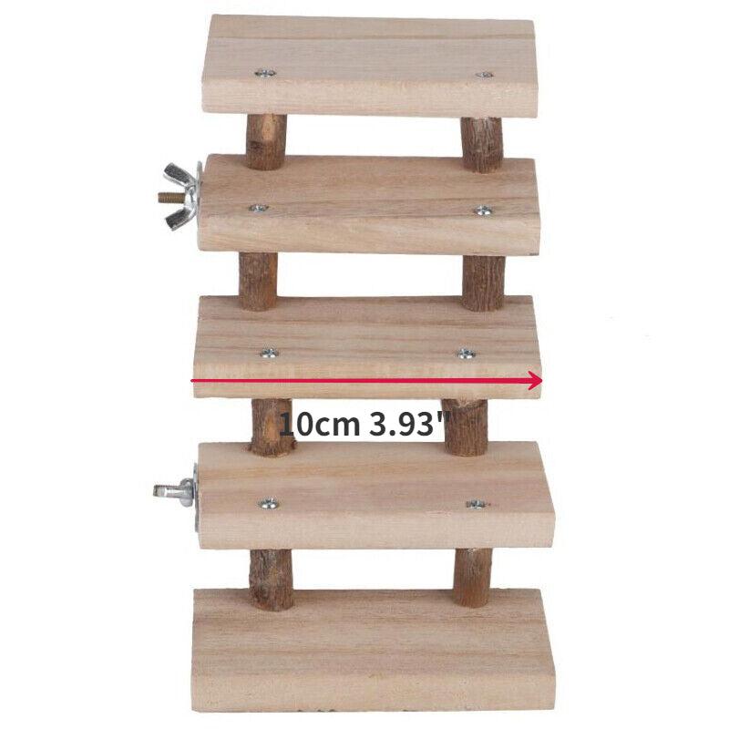 Wooden Hamster Parrot Ladder 5 Layers Climbing Stairs Toy