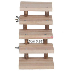 Wooden Hamster Parrot Ladder 5 Layers Climbing Stairs Toy