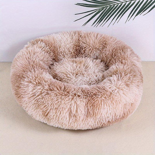 Colorful Fade Plush Pet Nest Mat Round Cat Nest