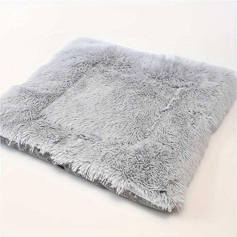 2-in-1 Reversible Plush Cat Bed Mat, Indoor Cat Cushion Pad